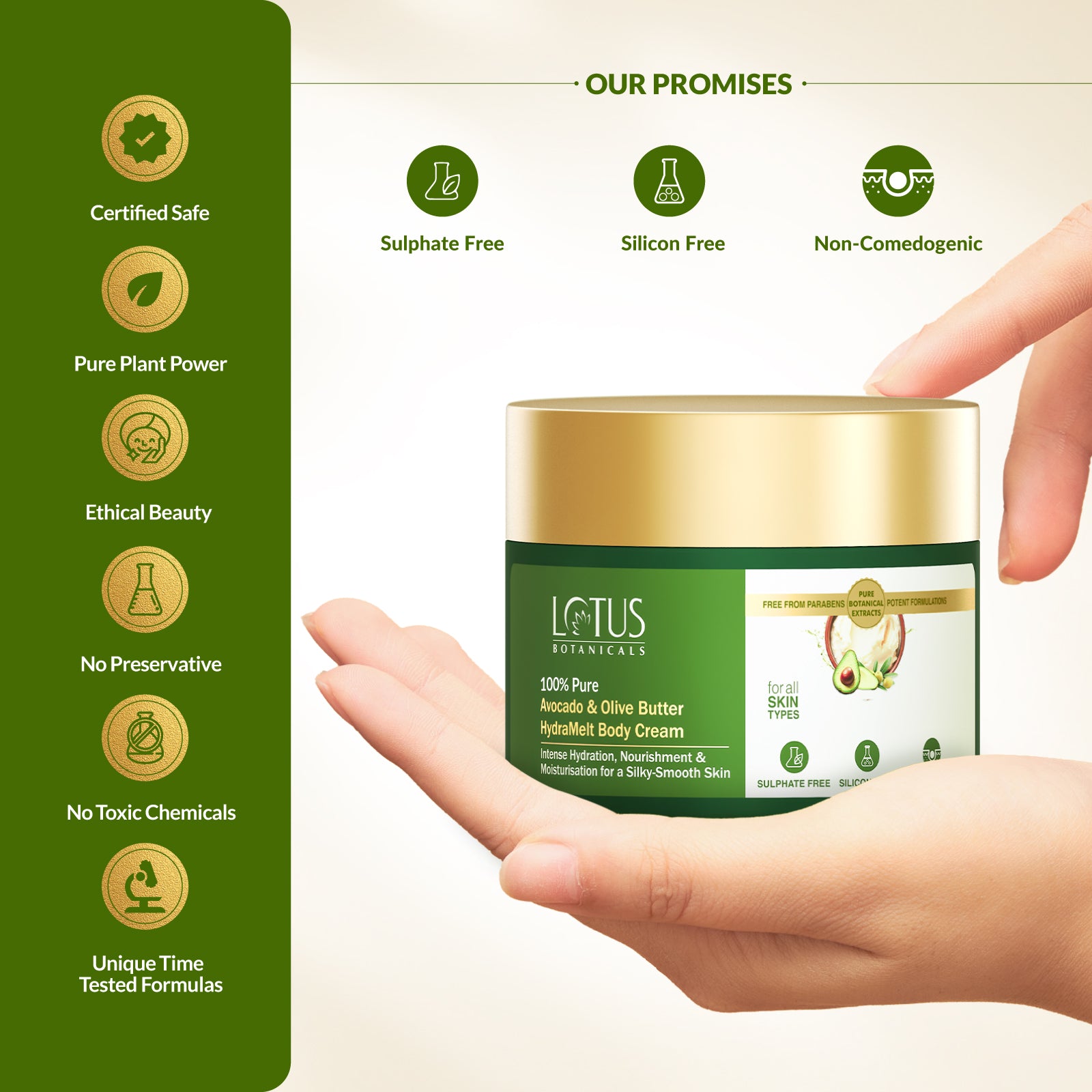 100% Pure Avocado & Olive Butter HydraMelt Body Cream