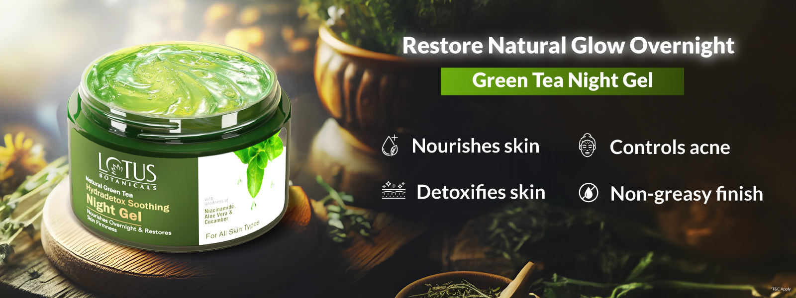 Natural Green Tea HydraDetox Soothing Night Gel