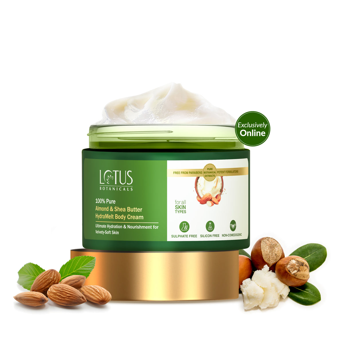 100% Pure Almond & Shea Butter HydraMelt Body Cream