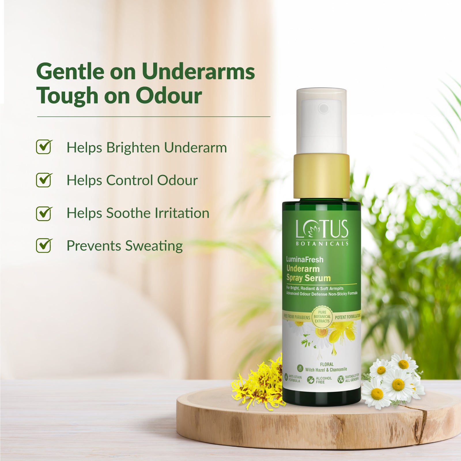 LuminaFresh Underarm Spray Serum with Witch Hazel and Chamomile