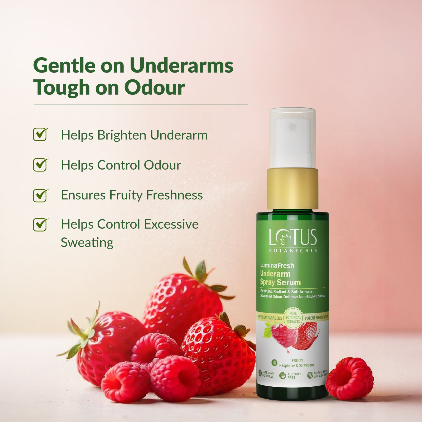 LuminaFresh Underarm Spray Serum with Raspberry and Strawberry