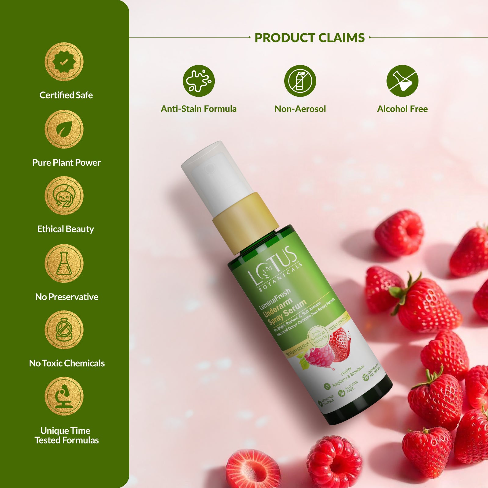 LuminaFresh Underarm Spray Serum with Raspberry and Strawberry