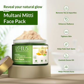 Multani Mitti, Turmeric & Orange Peel Skin Tightening & Brightening Face Pack