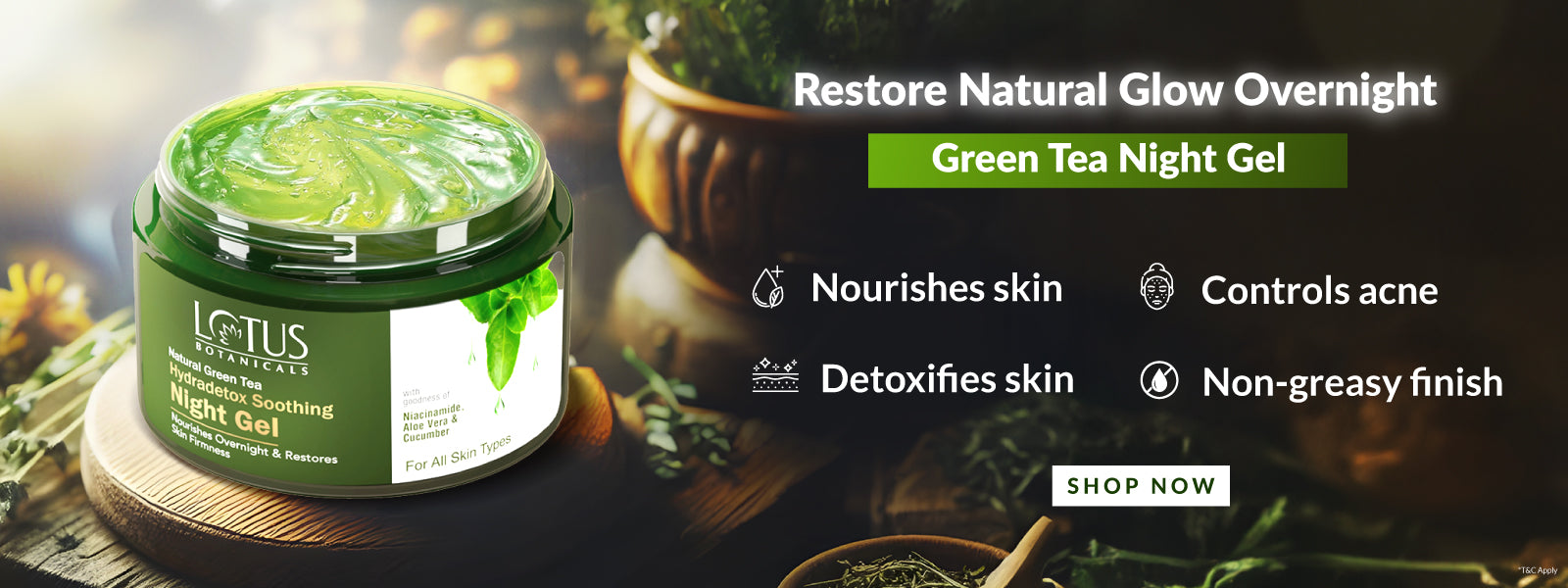 Natural Green Tea HydraDetox Soothing Night Gel