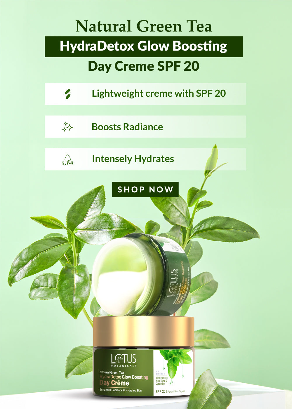 Natural Green Tea HydraDetox Glow Boosting Day Crème SPF 20